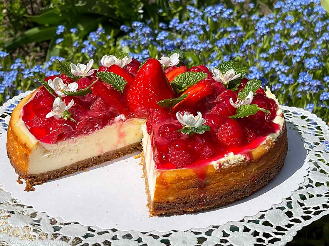 Nowojorski sernik z malinami
