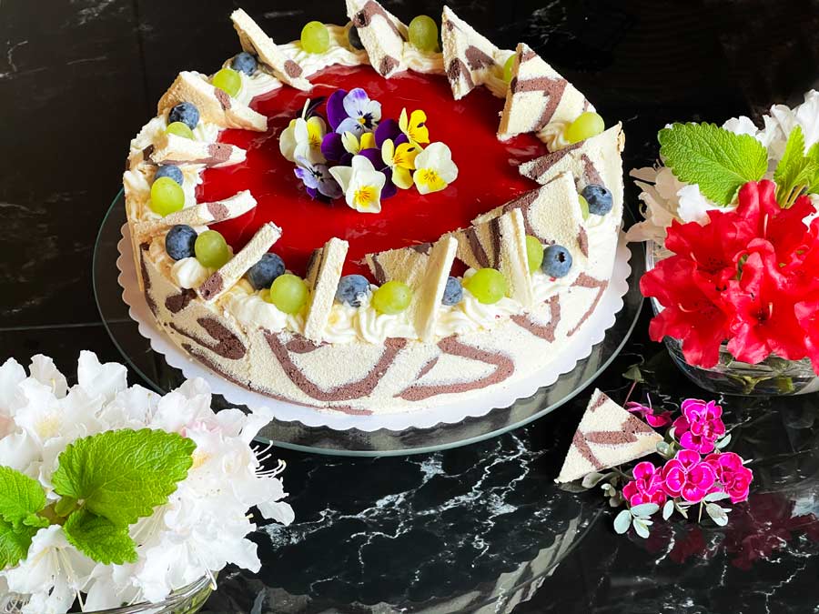 Tort truskawkowy, Mousse truskawkowe z lustrem