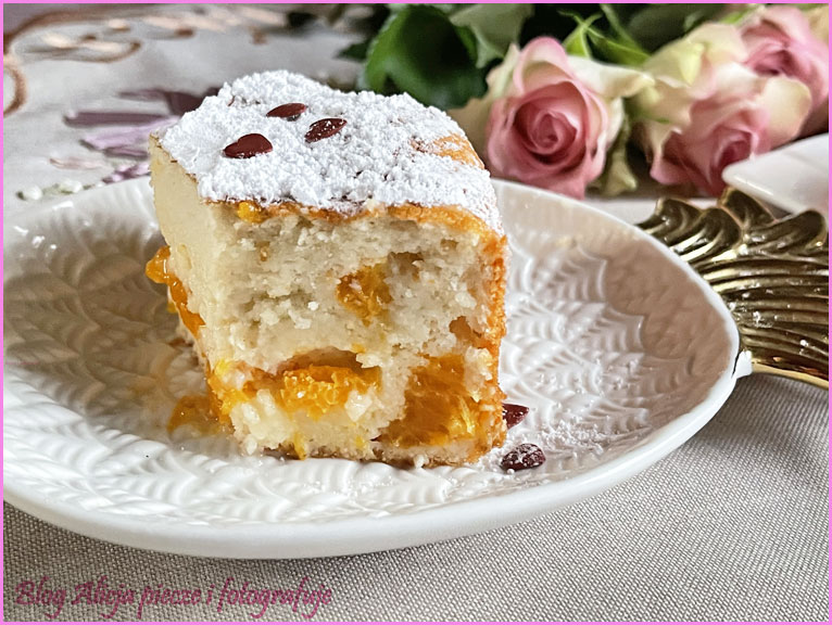 Mandarynkowe ciasto białkowe