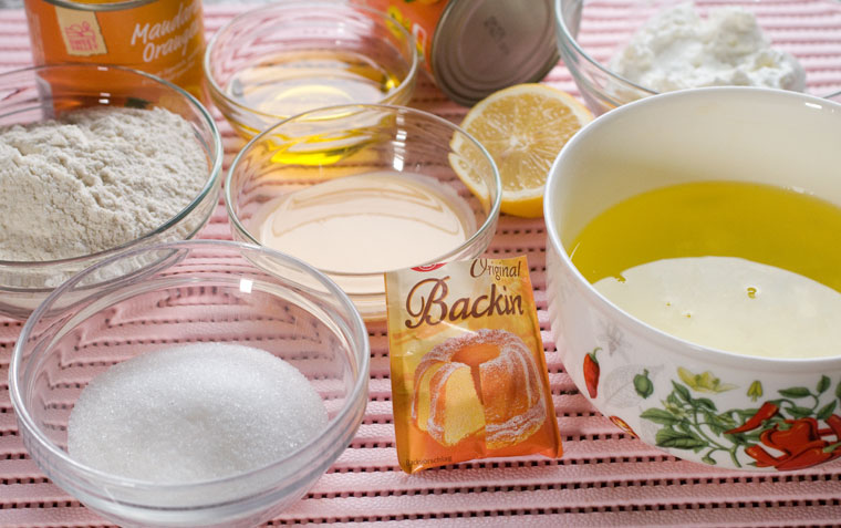 Mandarynkowe ciasto białkowe