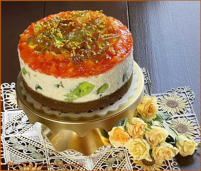 Szpinakowo -serowy tort z pomarańczami