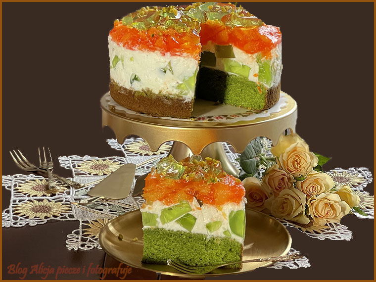 Szpinakowo -serowy tort z pomarańczami