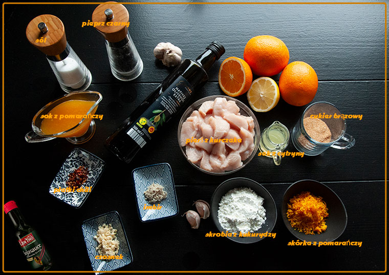 Pierś kurczaka w pomarańczach