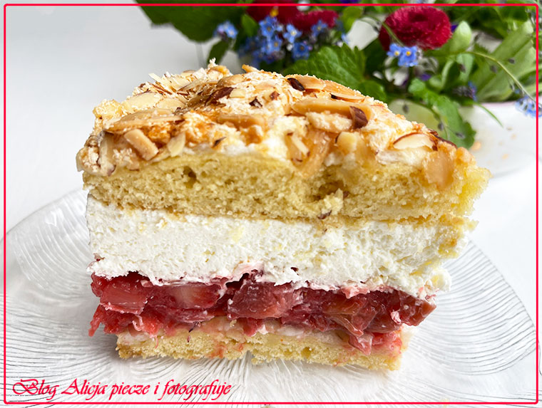 Rabarbarowy - tort - truskawkowy 