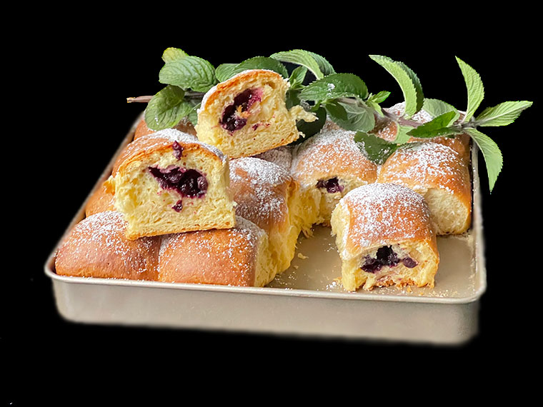 Heidelbeer-Buchteln - czyli bułeczki jagodowe