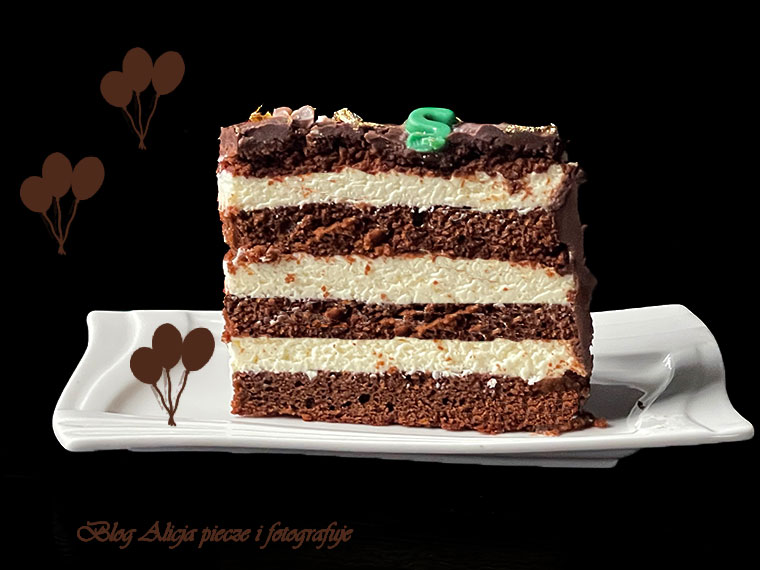 Tort mocno czekoladowy urodzinowy