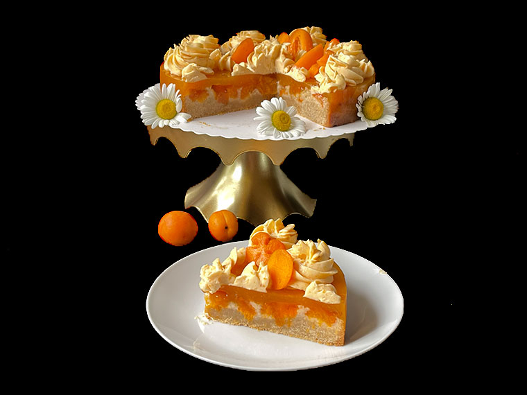 Morelowo - migdałowe ciasto z kremem