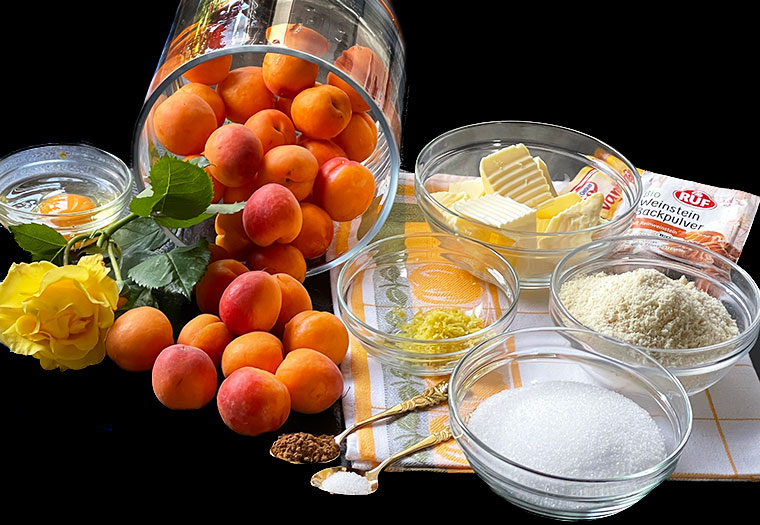 Morelowo - migdałowe ciasto z kremem-składniki