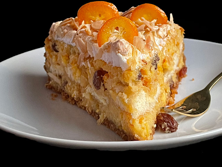 Pomarańczowe ciasto z bezą