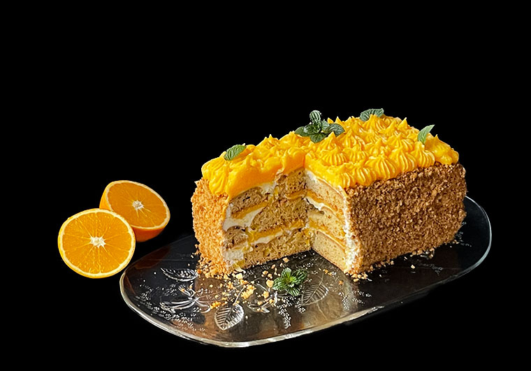 Pomarańczowy tort jak chmurka