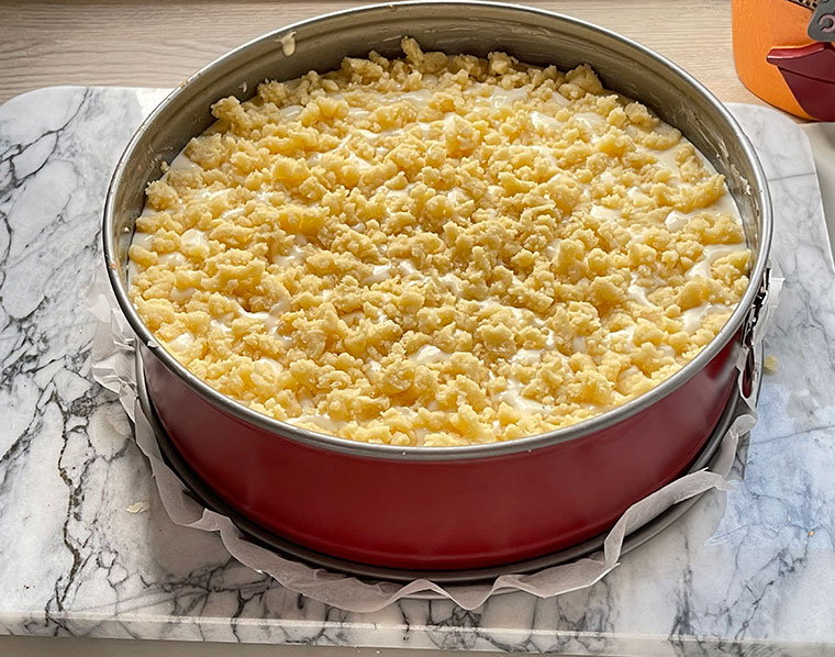 Jabłkowe - Quark ciasto z kruszonką 