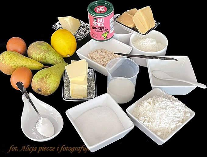 Ciasto z gruszkami i kruszonką- składniki