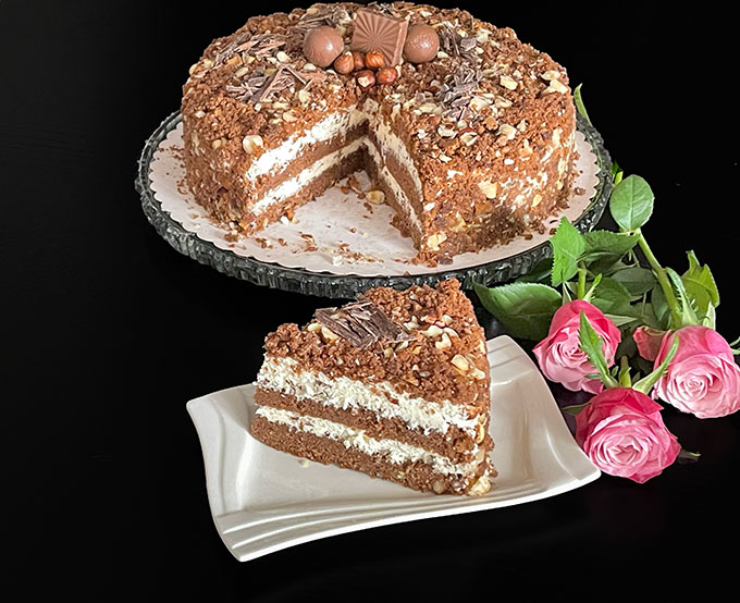 Orzechowy tort czekoladowy
